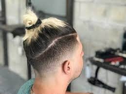 Highlighted Man Fade Bun