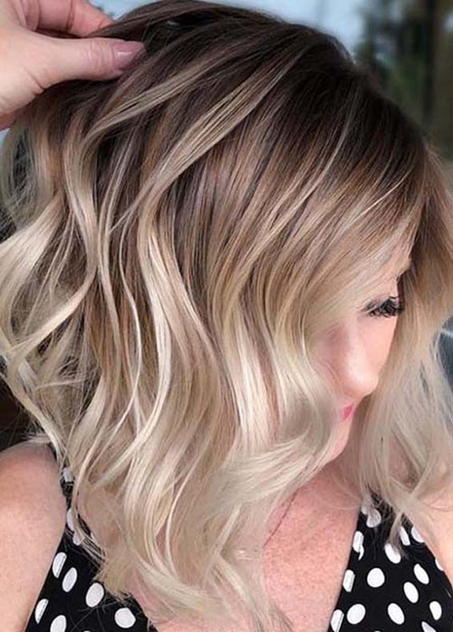 Brown And Blonde Balayage Short Hair