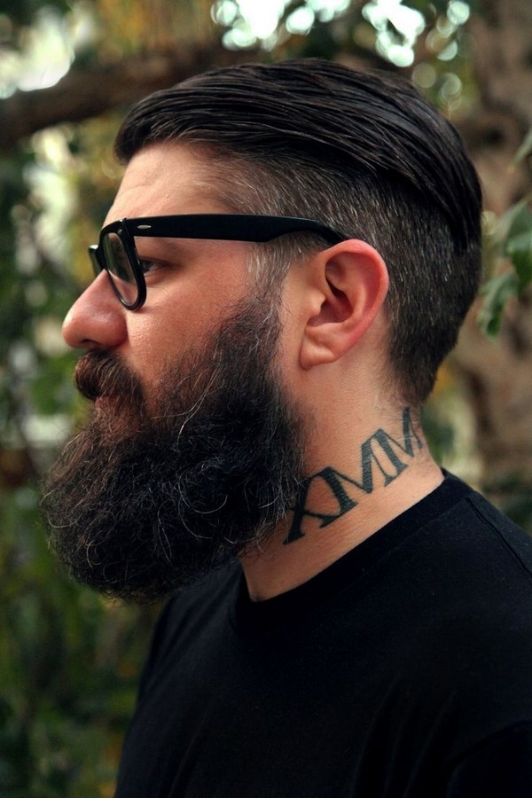 Undercut Hairstyle With Full Beard