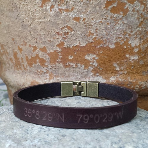 Mens Bracelets Leather Engraved