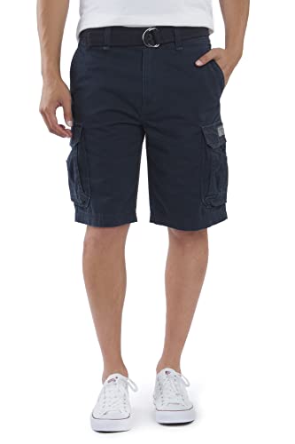 Unionbay Men's Survivor Belted Cargo Short, True Navy, 30