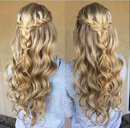 Wedding, Updo, Curled, Waterfall, Curls