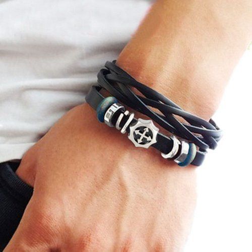 Mens Leather Bracelets With Beads