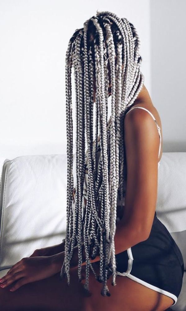 Grey Braids Cornrows