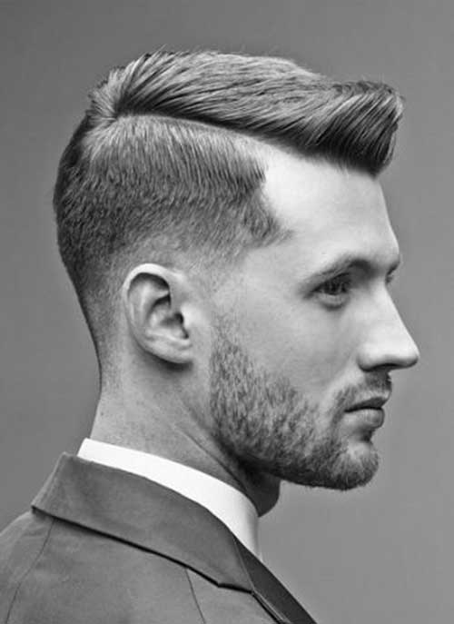 Side Part Pompadour Short Hair Mens Hairstyles