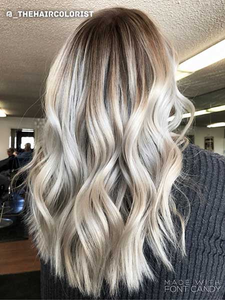 Platinum Hair Long Curly, Balayage, Ash Blonde, Blonde Balayage, Ash, Tones, Blonde