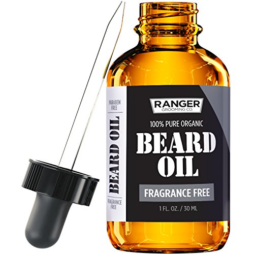 Fragrance Free Beard Oil & Leave in Conditioner, 100% Pure Natural for Groomed Beards, Mustaches,...