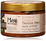 Maui Moisture Smooth & Repair Vanilla Bean Anti-Frizz Hair Butter Treatment, Coconut, 12 Ounce