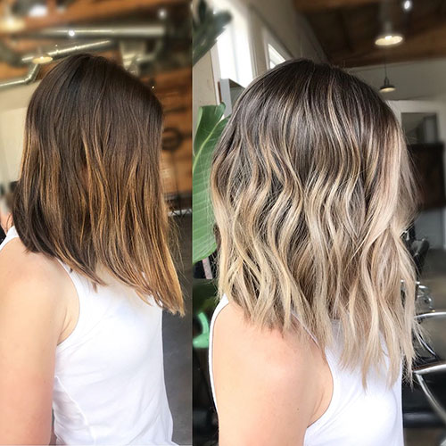 Brown And Blonde Balayage Short Hair