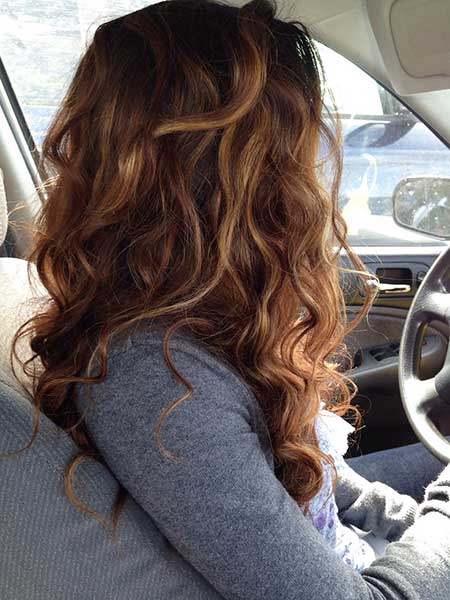 Brunette with Highlights Curly Hair Highlights Blonde, Balayage, 