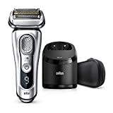 Braun Electric Razor for Men With Precision Beard Trimmer, Rechargeable, Wet & Dry Foil Shaver, Clean & Charge Station & Travel Case, Silver, 3 Piece Set