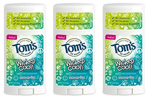 Toms of Maine Natural Wicked Cool Deodorant for Girls Summer Fun 2.25 oz (Pa...