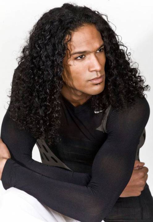 Medium-Length Curls black men hair styles