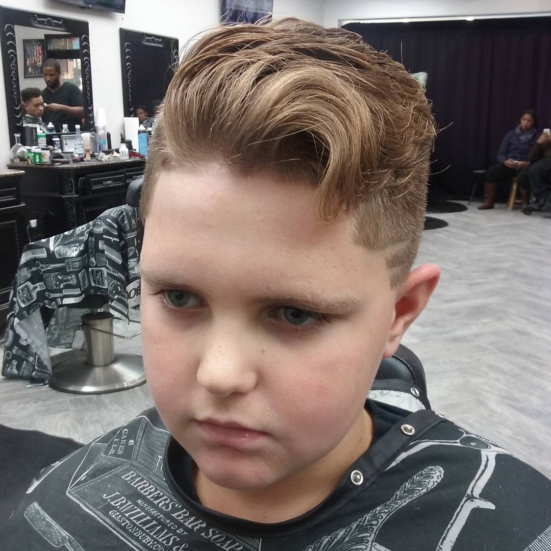 Side Pompadour Hairstyles for Little Boys-Kids 2016-2017