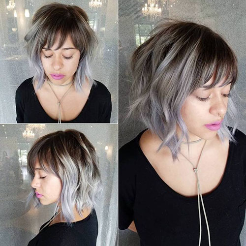 Short Layered Curly Hair With Bangs