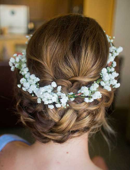 Nice Braided Updo with Flowers Headband