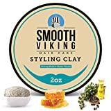 Hair Clay For Men | Smooth Viking Clay Pomade for Matte Finish & Strong Hold (2 Ounces) - Non-Greasy & Shine-Free Hair Styling Clay - Mineral Oil Free Mens Hair Product