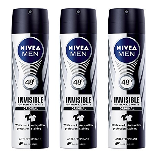 X 3 Nivea MEN Deodorant Invisible for Black and White Power Spray Anti Perspirant Spray 150ml-