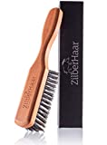 Beard Brush by ZilberHaar - Stiff Boar Bristles - Beard Grooming Brush for Men - Straightens and Promotes beard growth - Works with Beard Oil and Balm to Soften Beard – For beard kits - 6 inches long