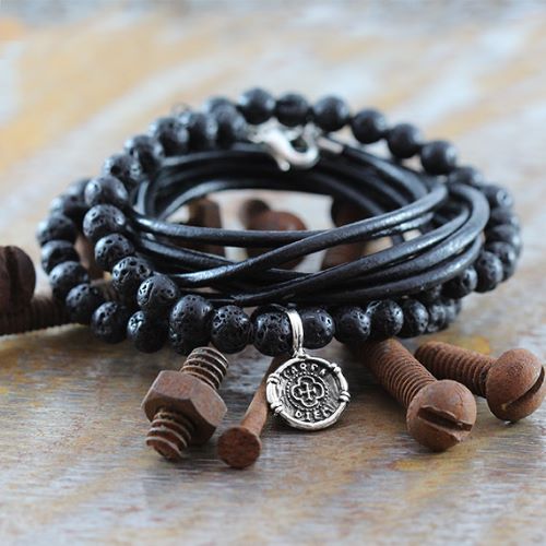 Mens Bracelets Leather And Silver