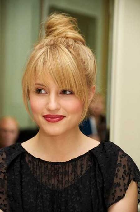 Dianna Agron Perfect Bangs, R, Rstyles, Round Faces, Shorts, 