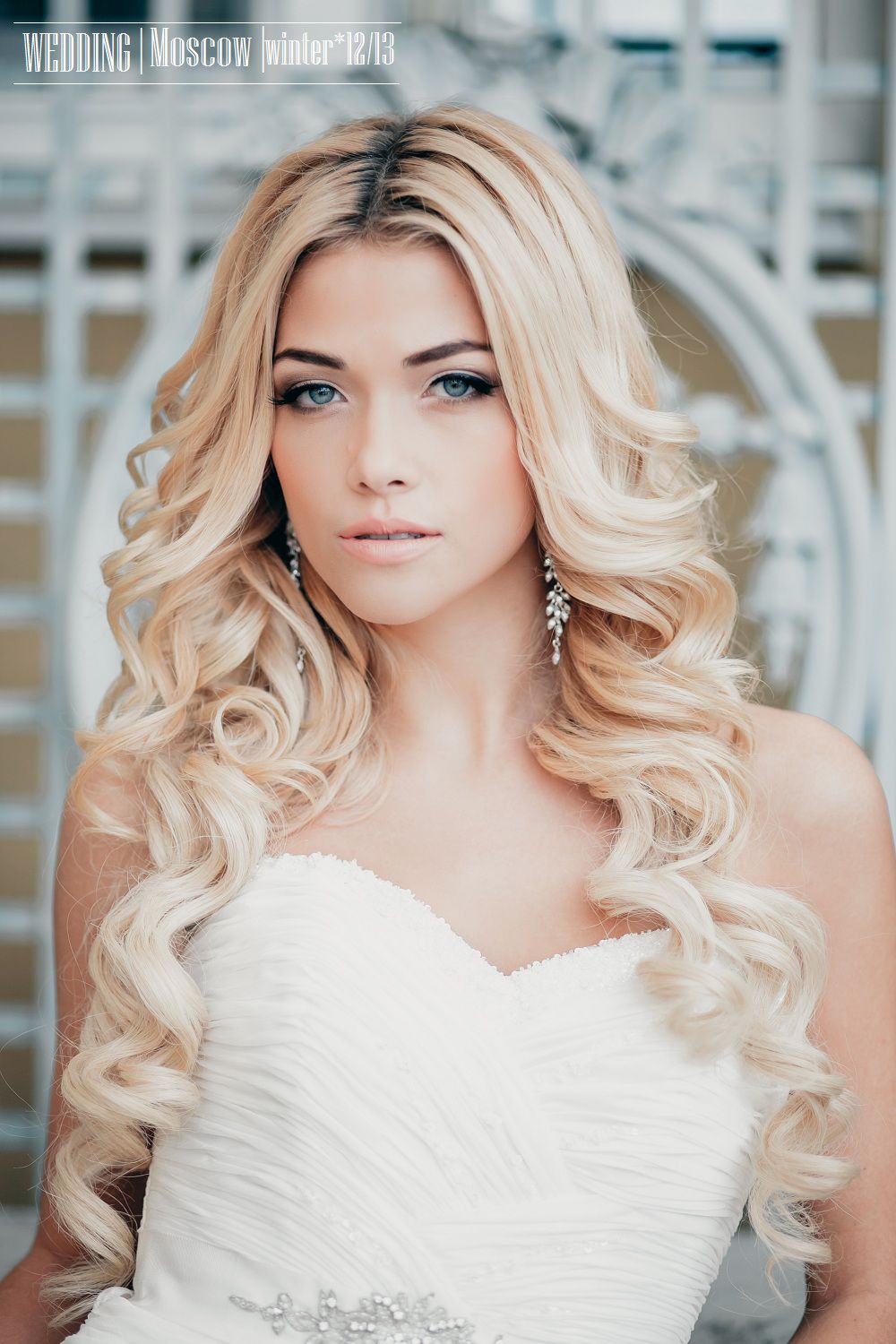 Glorious Wavy Wedding day Blonde Long Hairstyles for Bride