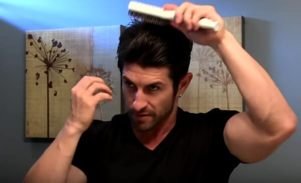 comb hair with pomade