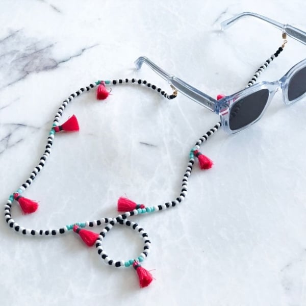 beaded tassel eyeglass strap