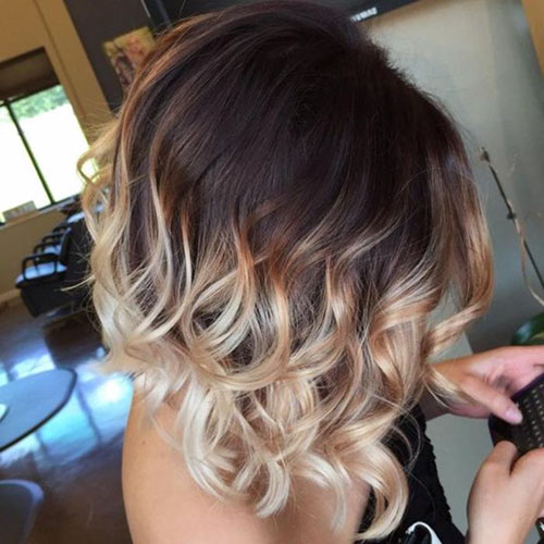 Ombre Short Hair Brown To Blonde