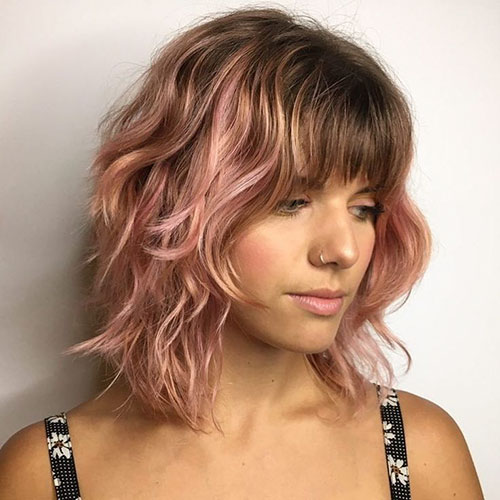 Short Layered Curly Hair With Bangs