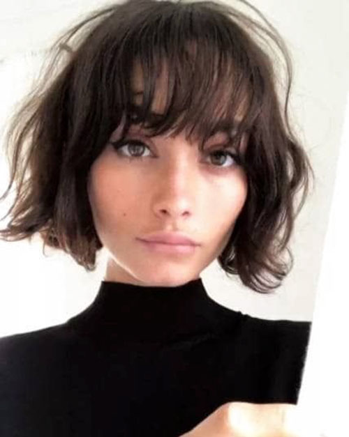 Short Curly Layered Haircuts With Bangs