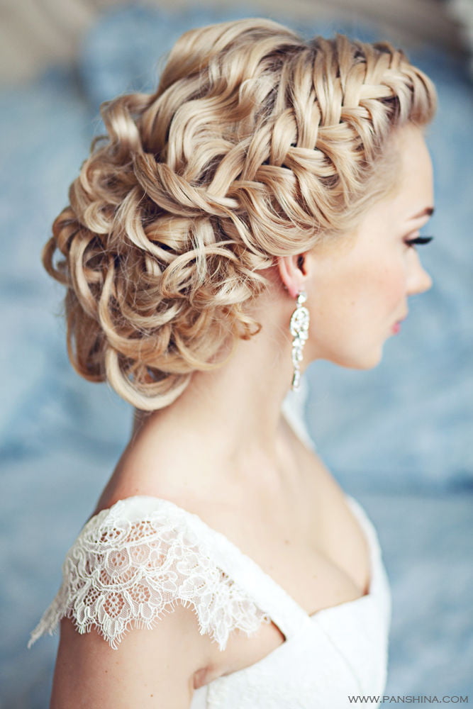 Attractive Braided Wedding day Long Blonde Women Hairstyles for Bride 2017