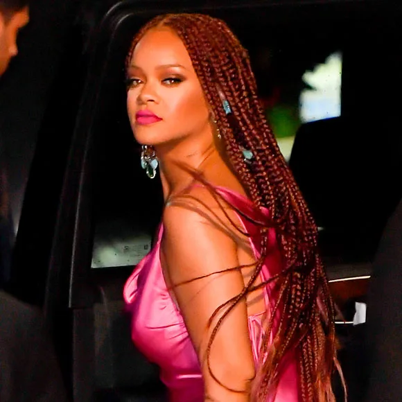 Rihanna red box braids