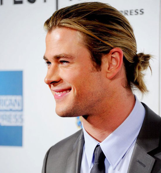 Chris Hemsworth's Ponytail with Bun