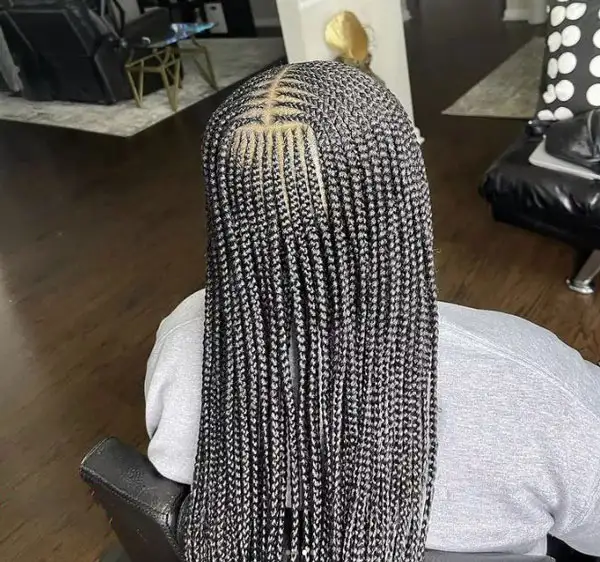 3 Layer Tribal Braids Middle-Part