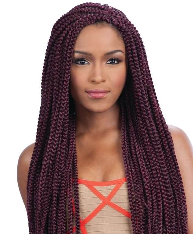 Long Side Parted Box Braid