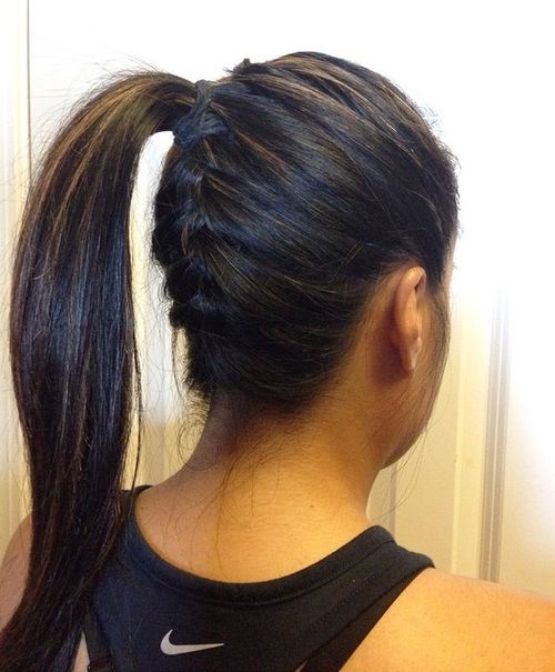 Underside braid with a ponytail