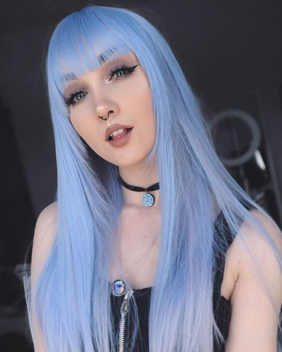 Pastel Blue E Girl Hair