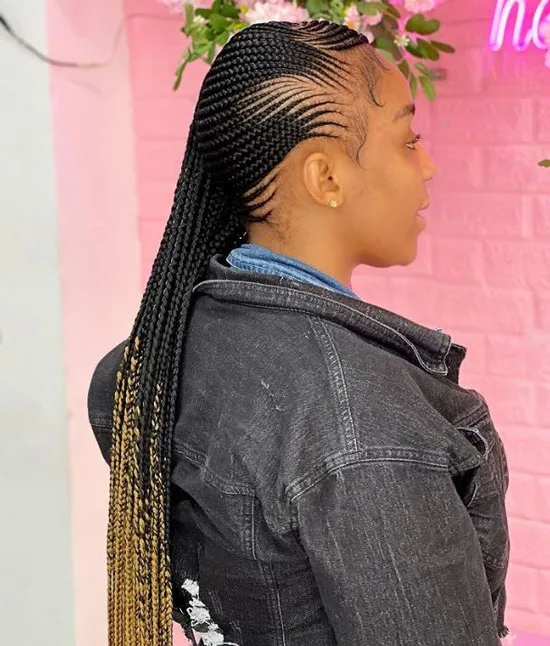 Side Swept Lemonade Braids