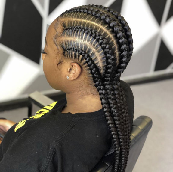 Straight Back Stitch Braids