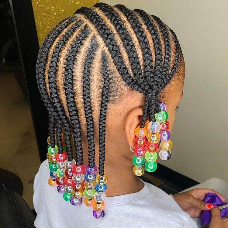 Horizontal Cornrows With Accessories