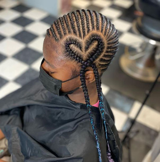 Heart Shaped Part With Braids