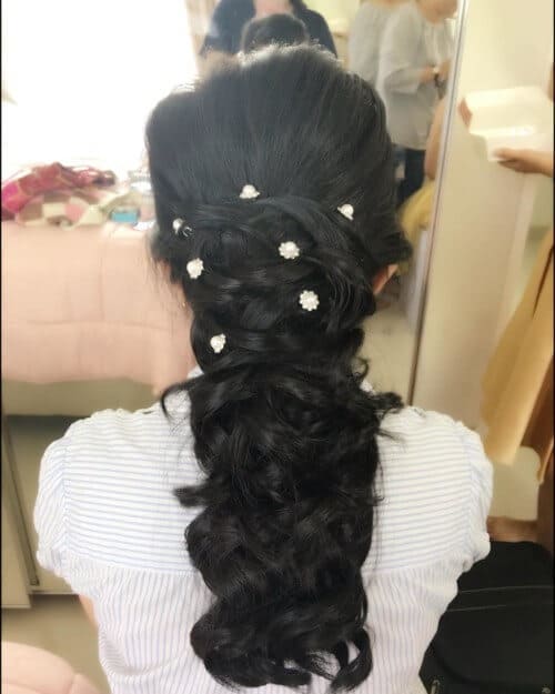 Glam up pony mermaid hairstyle