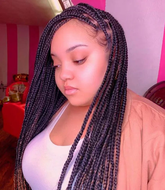 Faux Locs With Feed in Braids