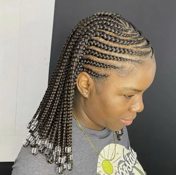 Short Tribal Braids with Beads