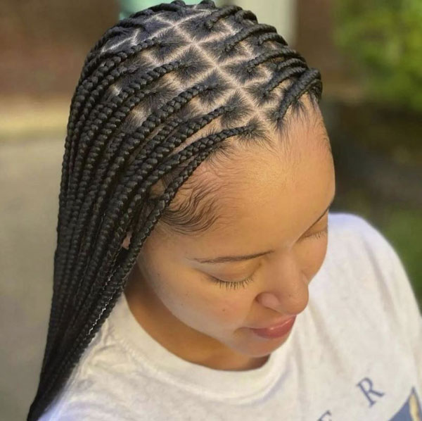 Tribal Braids with Box Braids