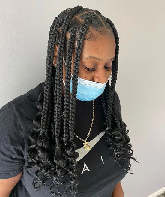 Coi Leray Braids with Curly Ends