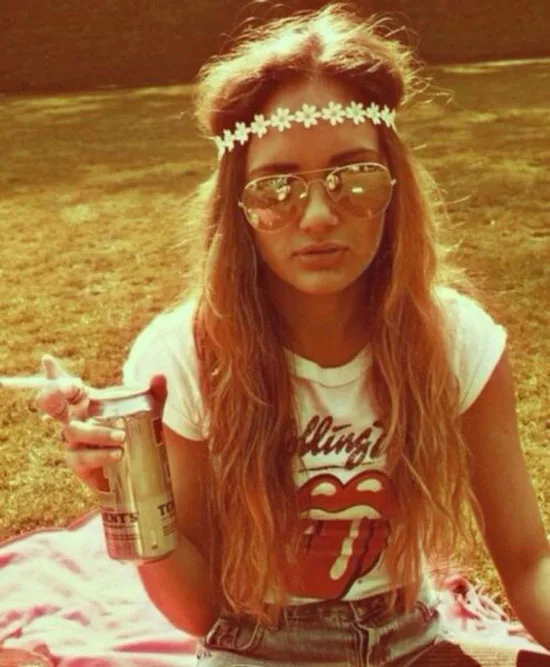 Flower Child Hippie Hairstyle