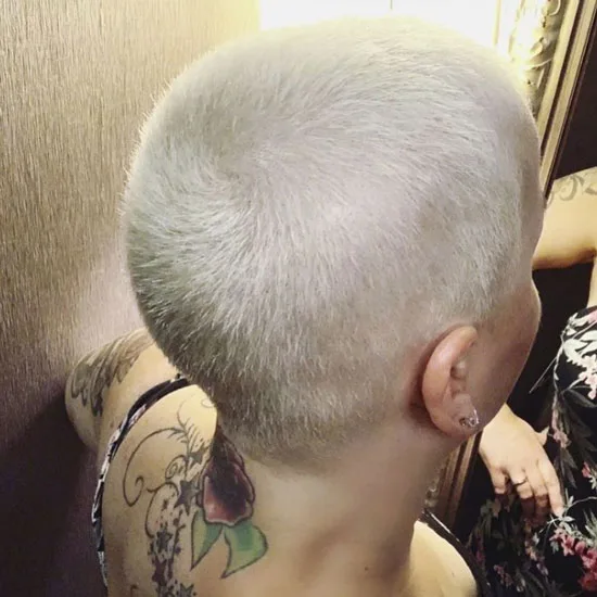 White Blonde Buzz Cut