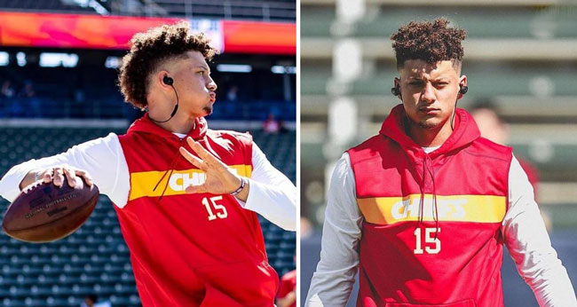 Closer look Into Patrick Mahomes Hair in Back And Front Side